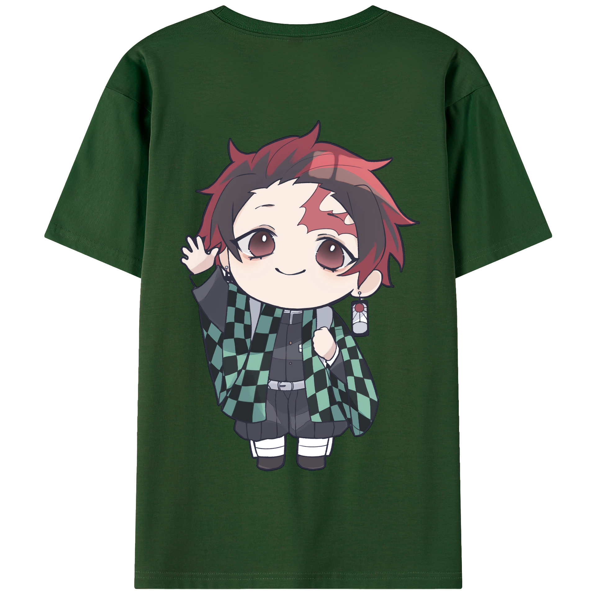 （画像用） 鬼滅の刃 竈門 炭治郎／かまど たんじろう Kamado Tanjirou 綿100％半袖Tシャツ（背面プリント）